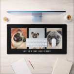 3 Fotos Hunde Hunde Liebe ist ein vierbeiniges Wor Schreibtischunterlage<br><div class="desc">3 Fotos Hunde Hunde Liebe ist ein viereckiges Wort Schwarz Moderne Einfachheit,  die Sie leicht mit Ihren Fotos Ihres Haustieres personalisieren können,  und personalisieren Sie das Angebot Slogline,  wenn Sie möchten. Hintergrund und Text können über die Option Weitere bearbeiten in eine beliebige Farbe geändert werden.</div>