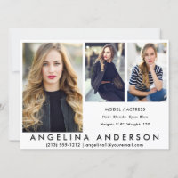 3 Fotos Modell-Hauptdarsteller-Comp-Karte, was