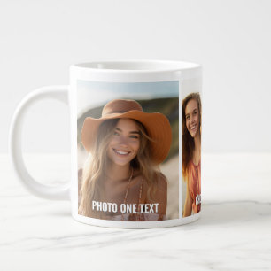 3 Fotos und Text hinzufügen - Einfache Collage - M Jumbo-Tasse