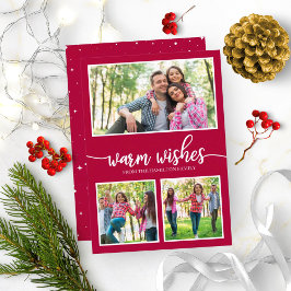 3 Fotos Warme wünscht Einfache Moderne Weihnachten Einladung