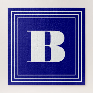3 Frame Monogramm Navy Blue & White
