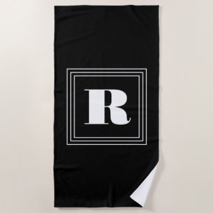 3 Frame Monogramm Schwarz/Weiß Strandtuch