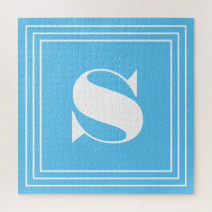 3 Frame Monogramm   Sky Blue & White