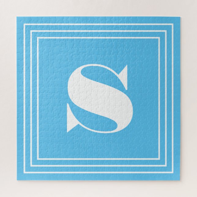 3 Frame Monogramm | Sky Blue & White (Vertikal)