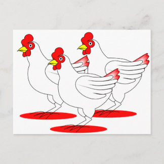 3 Französische Hennen Postkarte