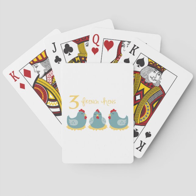 3 Französische Hennen Spielkarten (Rückseite)