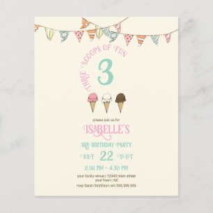3 Fun 3. Geburtstag Eiscreme Party