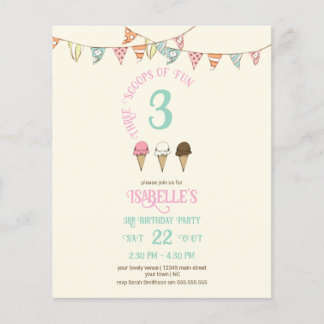 3 Fun 3. Geburtstag Eiscreme Party