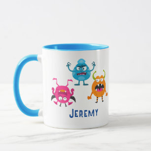 3 Funny Cartoon Monsters, Kindername Tasse