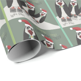 3 Funny Springy Penguins Geschenkpapier