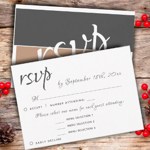 3 Gänge-Menüauswahl Elegante RSVP-Hochzeitsantwort RSVP Karte