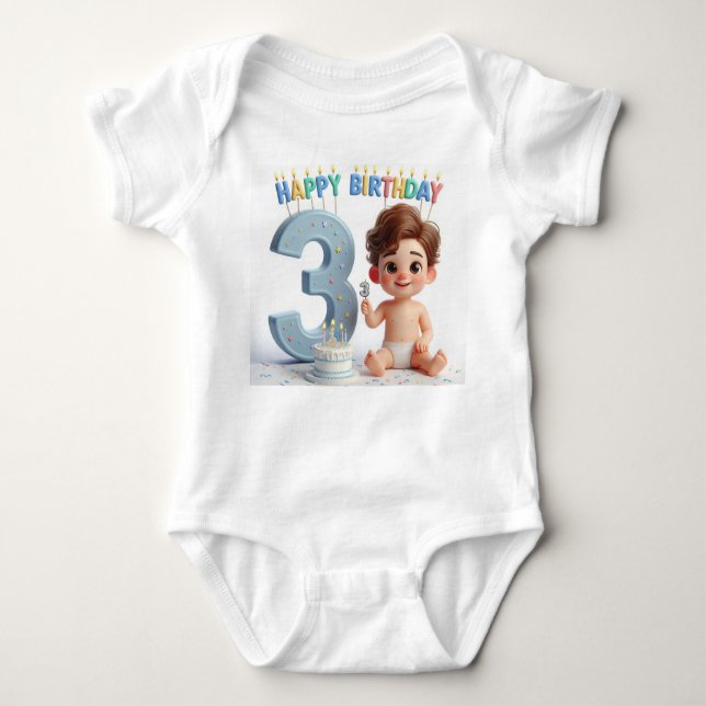 3. Geburtstag Baby Strampler (Vorderseite)