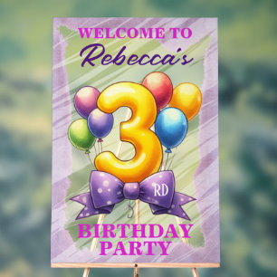 3. Geburtstag Ballon Thema Acrylschild