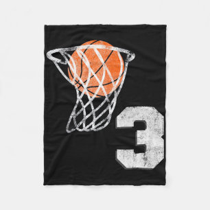 3. Geburtstag Basketball Drei 3 Jahre Jungen Kind Fleecedecke