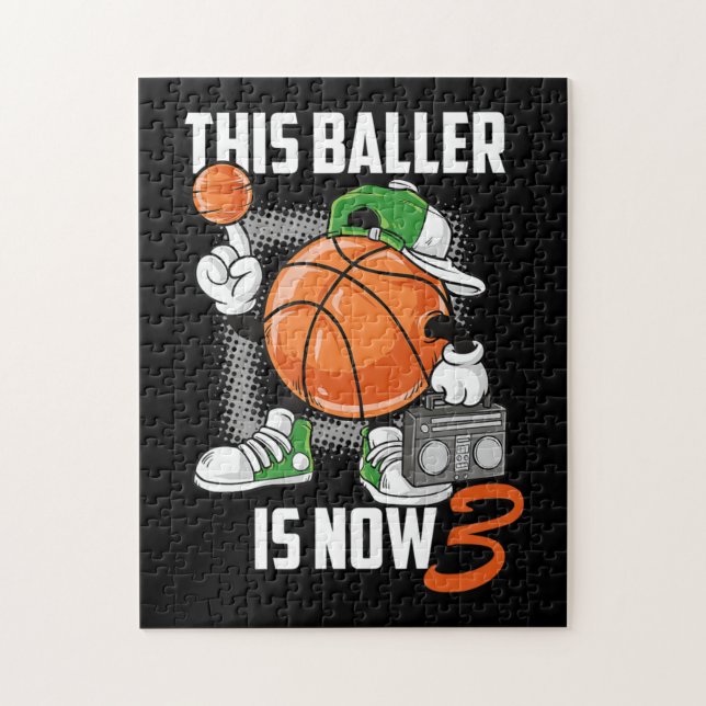 3. Geburtstag Basketball Spieler Sonnige 3 Jahre a (Vertikal)