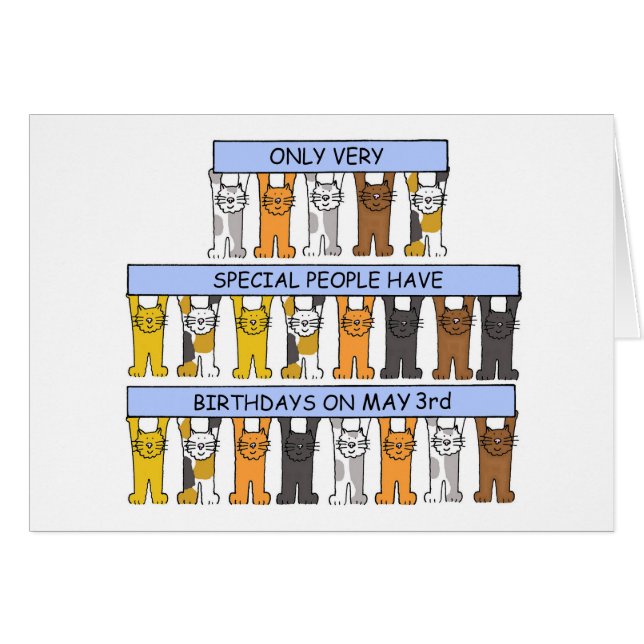 3. Geburtstag Cartoon Katzen (Vorderseite (Horizontal))