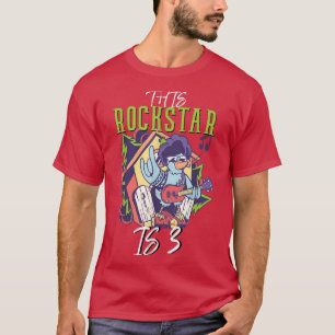 3. Geburtstag Die Geburtstagsjunge Rockstar-Gitarr T-Shirt