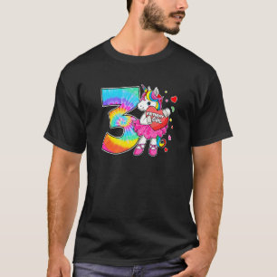 3. Geburtstag Einhorn für Mädchen Alter 3 Gefärbte T-Shirt