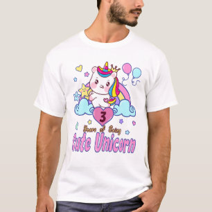 3. Geburtstag Einhorn Outfit. 3 Jahre Niedlich T-Shirt