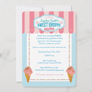3. Geburtstag Eiscreme Party Einladungen Süß