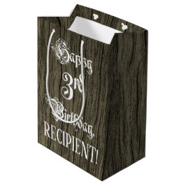 3. Geburtstag: Extravagant, Imitate Holzaussehen + Mittlere Geschenktüte
