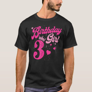 3. Geburtstag Girl Crown 3 Jahre alt Tag T-Shirt