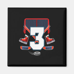 3. Geburtstag Junge Eishockey Thema 3 Jahre alte P Magnet
