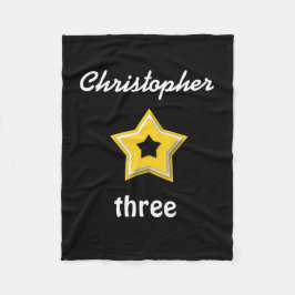 3. Geburtstag mit überlagertem Sterne Fleecedecke