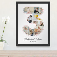 3. Geburtstag Nummer 3 Foto Collage Kids Kinderzim