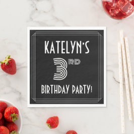 3. Geburtstag Party: Art Deco Stil + Individuelle Serviette