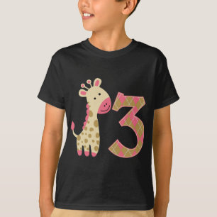 3. Geburtstag Pink Giraffe T-Shirt