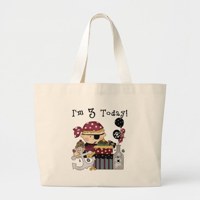 3. Geburtstag Pirate Tshirts and Gifts Jumbo Stoffbeutel (Vorne)