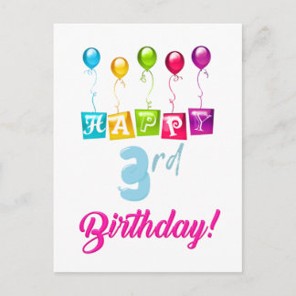 3. Geburtstag Postkarte