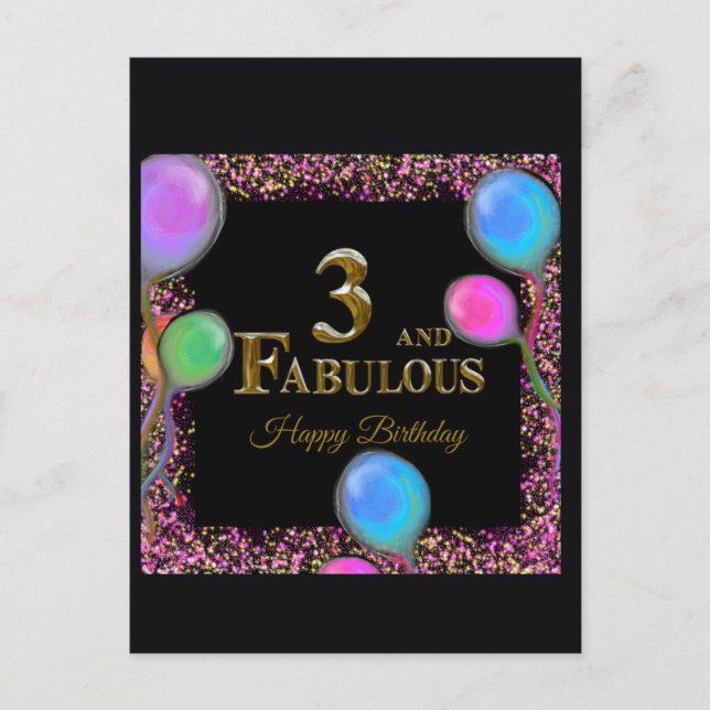 3. Geburtstag  Postkarte (Vorderseite)