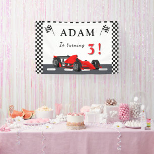 3. Geburtstag Rennwagen – Partybanner Spaß! Banner
