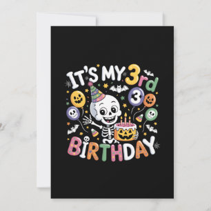 3. Geburtstag Skelett Oktober Halloween Kleinkind Einladung