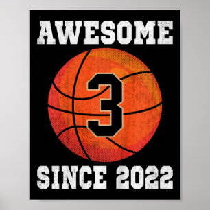 3. Geburtstag Sketll Fan 3 Jahre alt Vintage Sport Poster