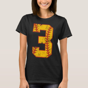 3. Geburtstag Softball Bdy Drei 3 Jahre altes Mädc T-Shirt