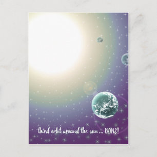 3. Geburtstag Umrundung der Sonne Postkarte