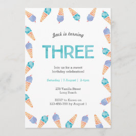 3. Geburtstags-Party | Einladung von Eiscreme