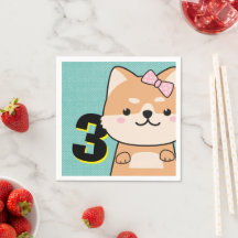 3. Geburtstags-Party Niedlich Shiba Inu Puppy Ange