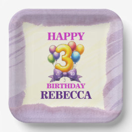 3. Geburtstagsballon-Theme-Party-Platte Pappteller