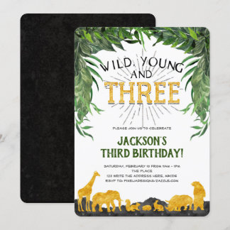 3. Geburtstagseinladung, Wild Young und drei Einladung