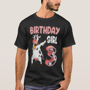 3. Geburtstagskuh 3 Jahre alte Girl Cow Farm ba T-Shirt