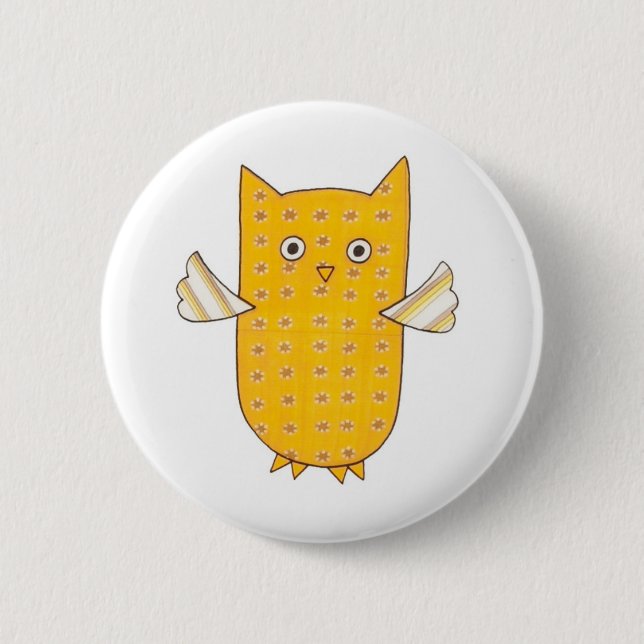 3 Gelbe Augenbrauen - Flatschtaste Button (Vorderseite)