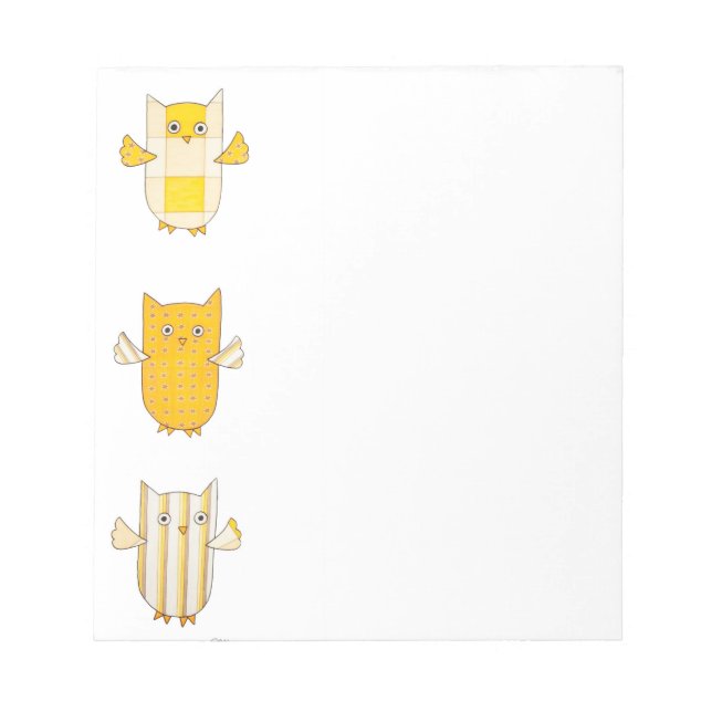 3 Gelbe Blätter Flying Notepad Notizblock (Vorderseite)