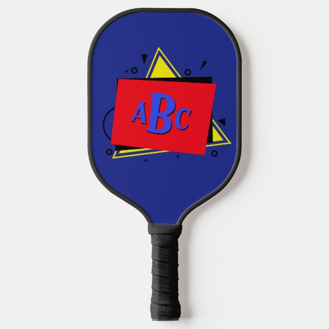 3 Geometrische Farbschichten für Anfangsbuchstaben Pickleball Schläger (Vorderseite)