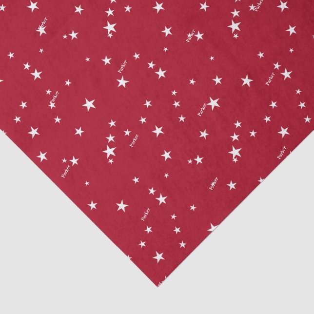 3 Gewebeblätter, Name auf der Seite "Red & White S Seidenpapier (Ausschnitt)