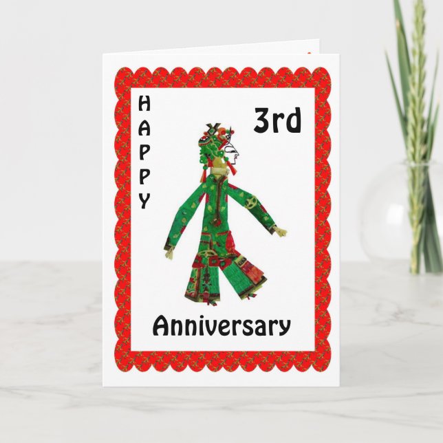 3. glückliches Jahr Karte (Vorderseite)