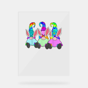 3 Gnomes Hippie de Pâques Tie Dye Bunny de printem